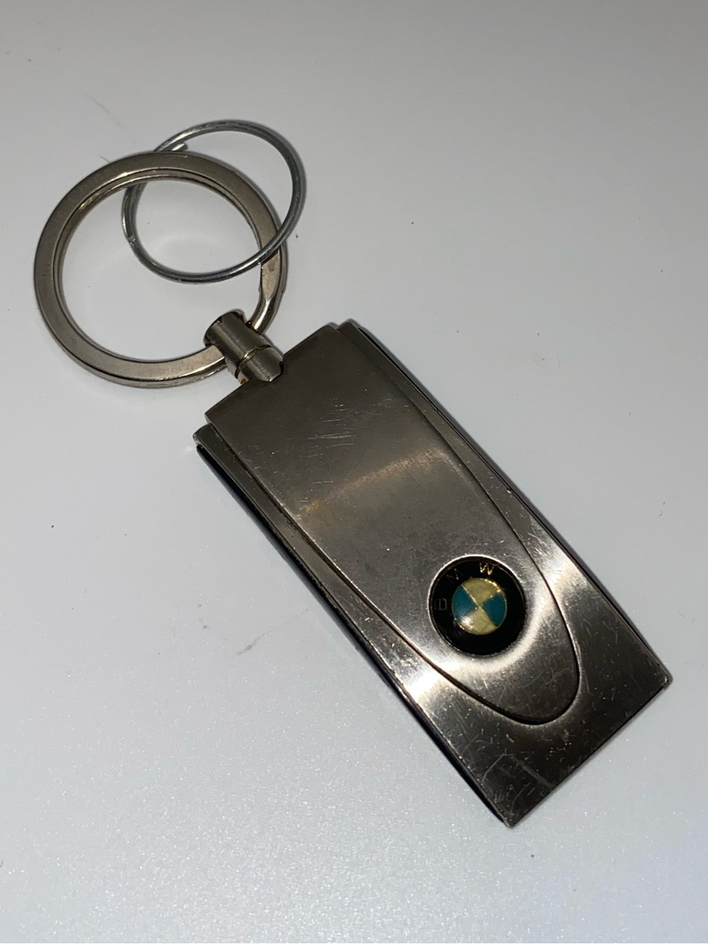 BMW Dealer Promo Silver Key Ring Fob Blue Black Auto Car Emblem